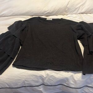 Zara ruffle sleeve knit sweater